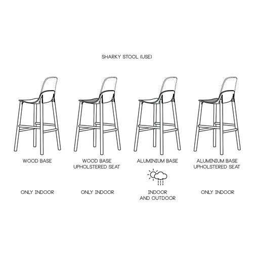 Kristalia Kristalia Sharky Stool hoge kruk