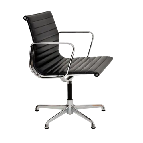 Vitra Refurbished Vitra EA 108 Aluminium Leather Chair